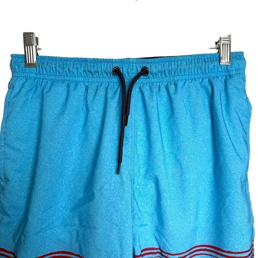 Spyder Boys Striped Board Shorts Swim Trunks Large 14/16 Blue Multicolor Logo